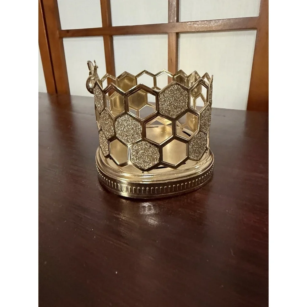 Bath & Body Works Honey Bee Gold Honeycomb Metal Soap Holder 3.5